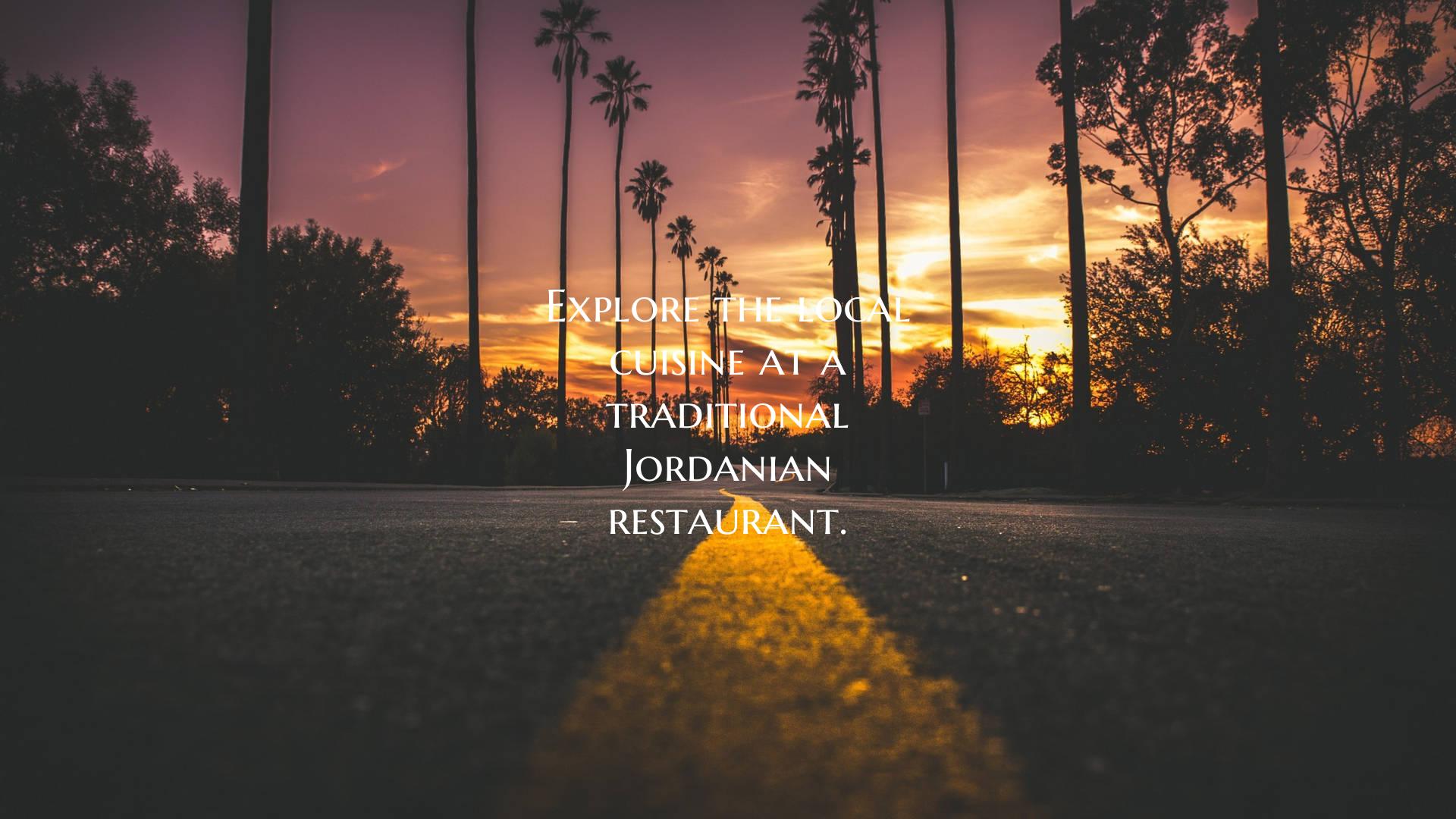 Explore the local cuisine at a traditional Jordani...